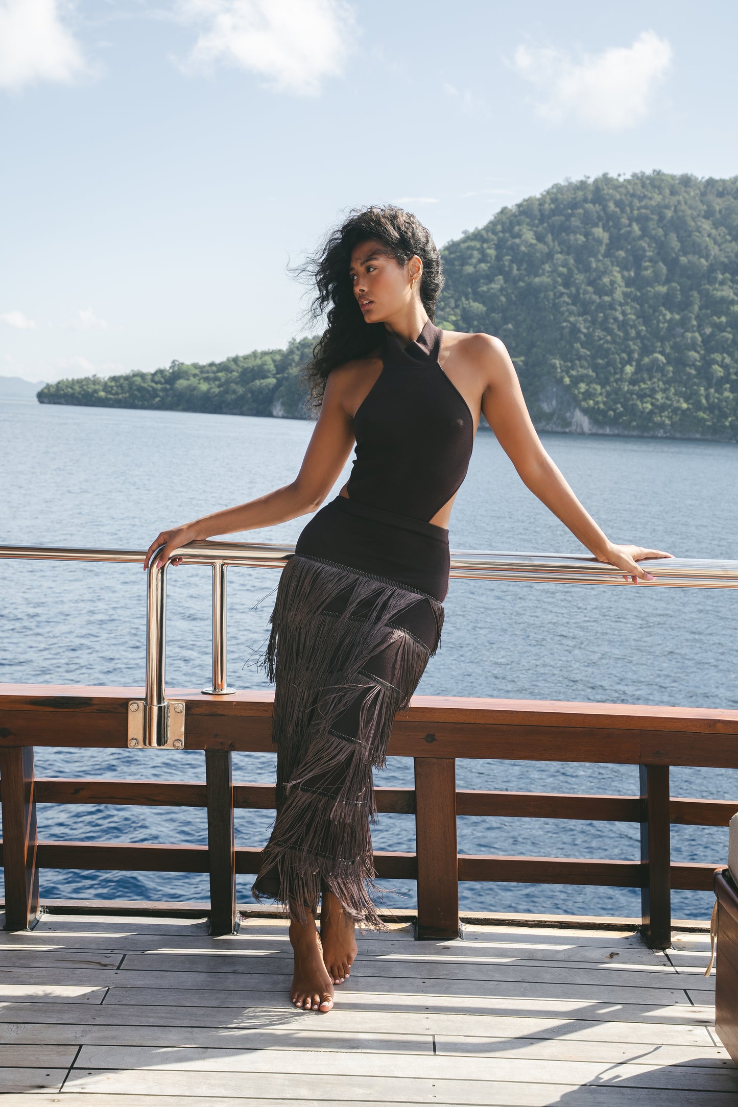Halter Fringe Maxi Dress - product view 7