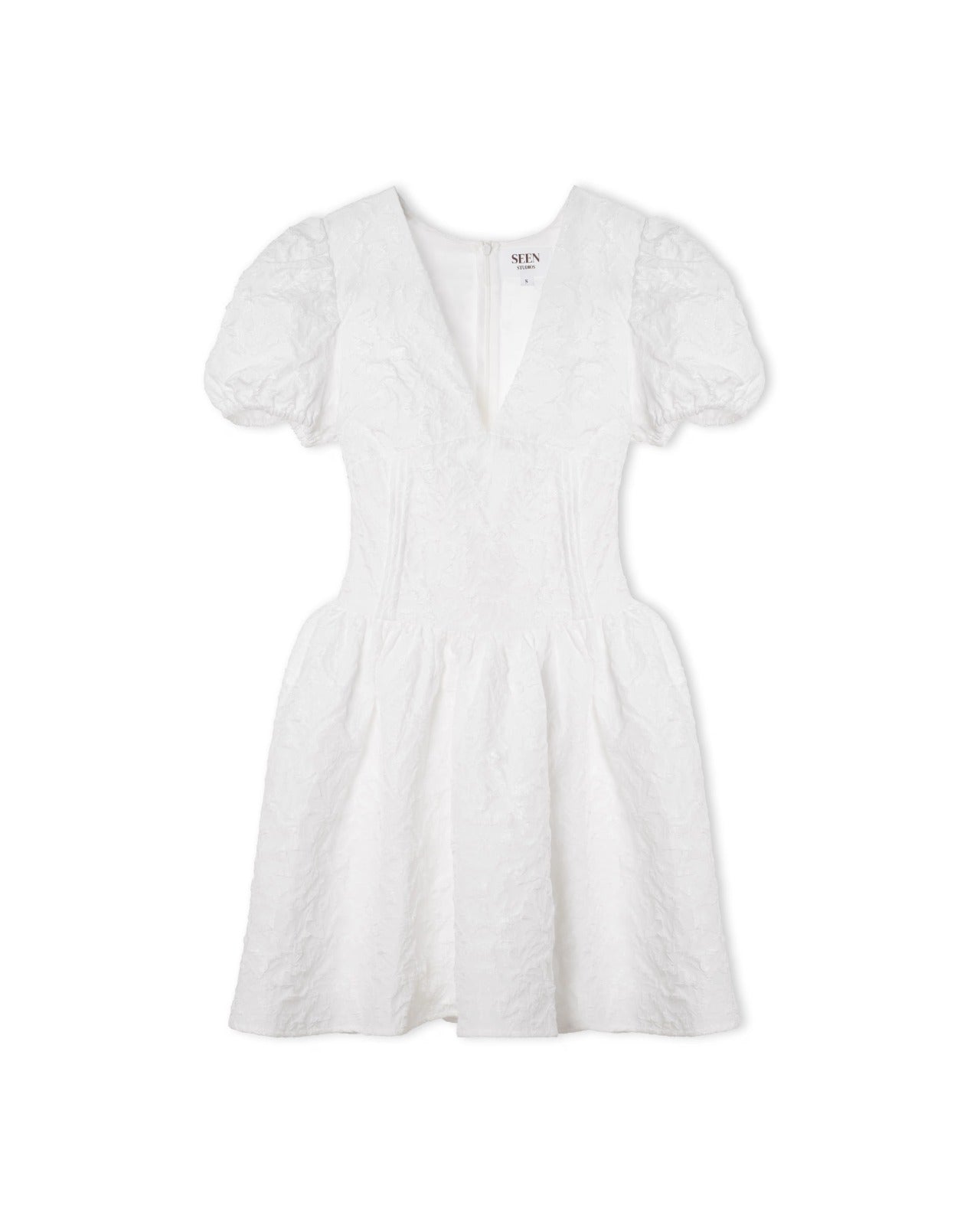 Structured Mini Puff Sleeved Dress - product view 5