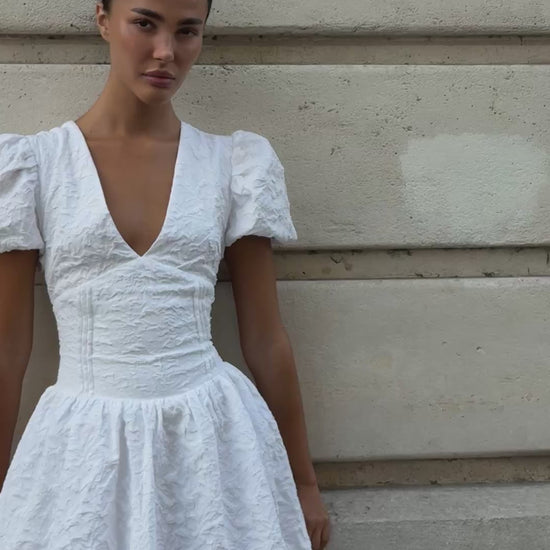 Structured Mini Puff Sleeved Dress - product video 2