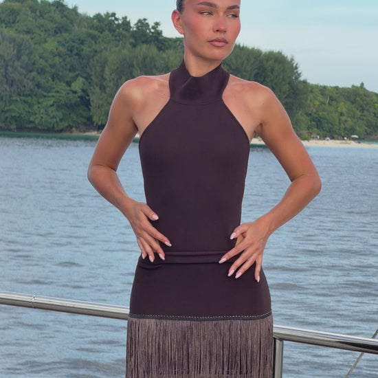 Halter Fringe Maxi Dress - product video 5